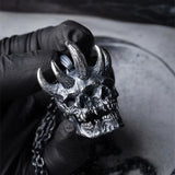 Men's Double Skull Pendant Necklace Stainless Steel Punk Biker Gothic Jewelry