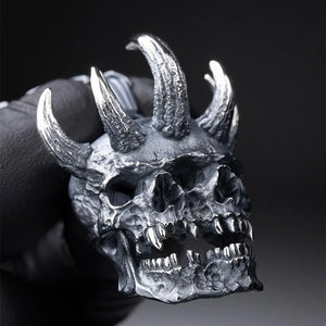 Men's Double Skull Pendant Necklace Stainless Steel Punk Biker Gothic Jewelry