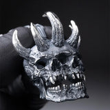 Men's Double Skull Pendant Necklace Stainless Steel Punk Biker Gothic Jewelry