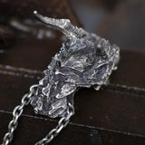 Vintage Dragon Skull Stainless Steel Pendant Men's Punk Biker Jewelry