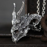 Vintage Dragon Skull Stainless Steel Pendant Men's Punk Biker Jewelry