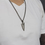 Vintage Hammered Arrow Stainless Steel Pendant Men's Jewelry