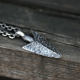 Vintage Hammered Arrow Stainless Steel Pendant Men's Jewelry