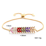 Bohemia Bracelet Colorful Cubic Zirconia Wheat Ear Bangle