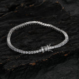 Hiphop Brass Tennis Bracelet Zircon Plated 2mm 2.5mm INS Women Men Party Jewelry