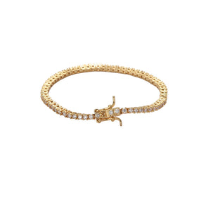 Hiphop Brass Tennis Bracelet Zircon Plated 2mm 2.5mm INS Women Men Party Jewelry