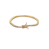 Hiphop Brass Tennis Bracelet Zircon Plated 2mm 2.5mm INS Women Men Party Jewelry