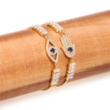Zircon Evil Eye Bracelet for Women Silver Tennis Chain Bangle