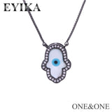 Shell beads pendant necklace hamsa eyes Pendant