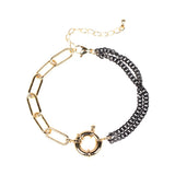 Hiphop Cuban Chain Bracelet Splice Cable Carabiner Bangle