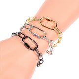 Hiphop Cuban Chain Bracelet Splice Cable Carabiner Bangle
