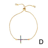 Rainbow Pull-out Bangle with CZ Box Chain Bracelet