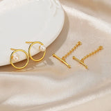 Silver Letter I Pearl Earring Jewelry Women Gift