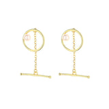 Silver Letter I Pearl Earring Jewelry Women Gift