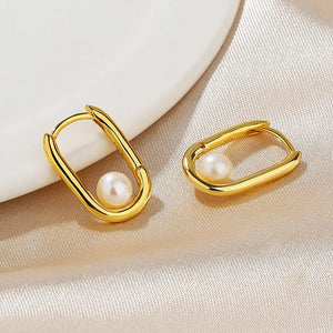 ZFSILVER S925 Silver Pearl Earrings for Women