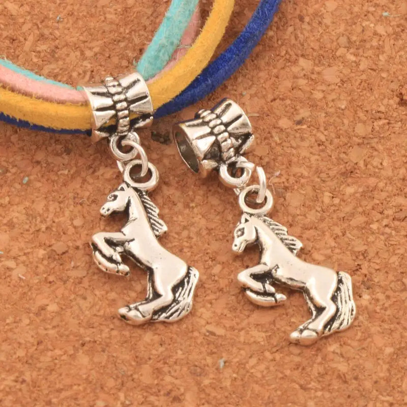 Energetic Horse Big Hole Beads Dangle European Bracelets 18Pcs