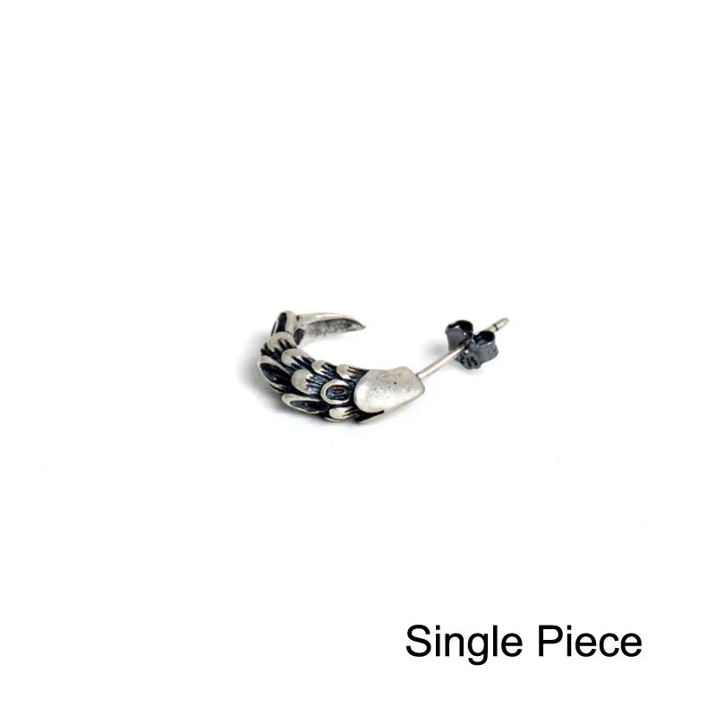 Eagle Claw 925 Silver Earrings Gothic Punk Stud Men Women Jewellery