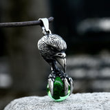 Eagle Pendant Stainless Steel with 4 Color Stones Necklace