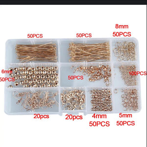 Earring Making Kit Hooks Caps Jump Rings Pins Wires Clasps DIY Jewelry Findings