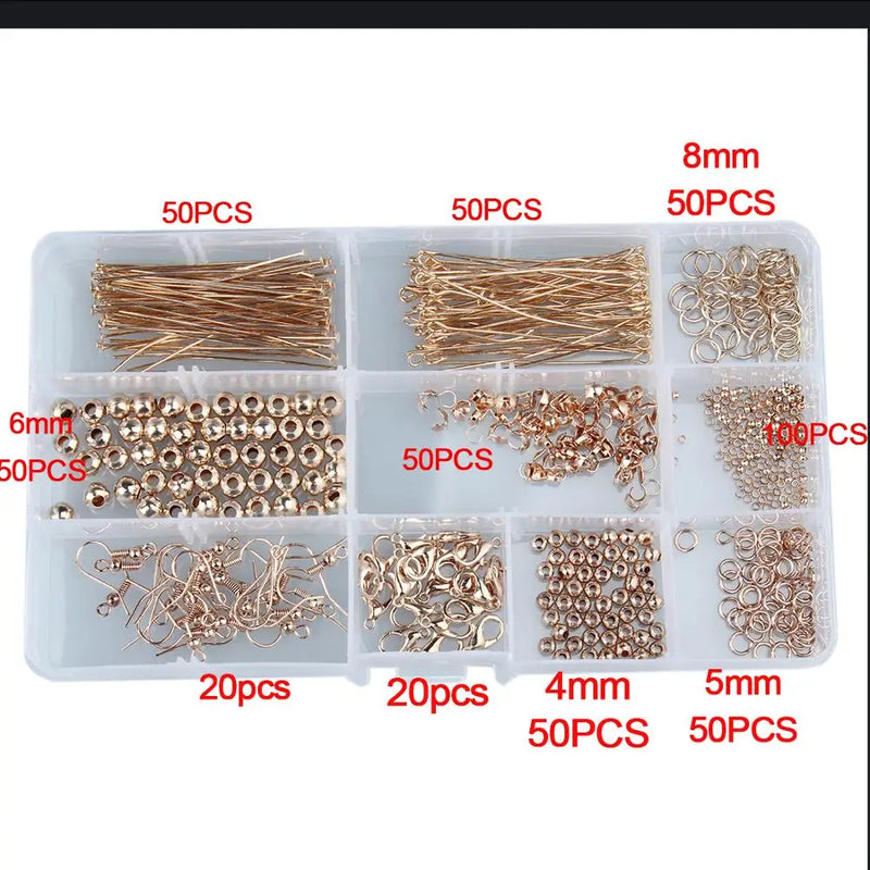 Earring Making Kit Hooks Caps Jump Rings Pins Wires Clasps DIY Jewelry Findings