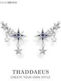Sterling Silver Ear Climber Stars Earrings