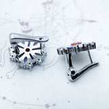 Colorful Flower Ear Clip, Europe Style Fine Jewelry, 925 Sterling Silver