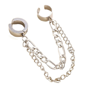 Punk Silver Non-Piercing Ear Clip Earrings