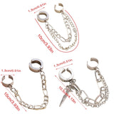 Punk Silver Non-Piercing Ear Clip Earrings