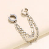 Punk Silver Non-Piercing Ear Clip Earrings