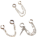 Punk Silver Non-Piercing Ear Clip Earrings
