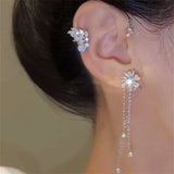 Zircon Flower Shape Ear Clips Non-Perforated