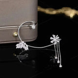 Zircon Flower Shape Ear Clips Non-Perforated