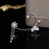 Zircon Flower Shape Ear Clips Non-Perforated