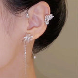 Zircon Flower Shape Ear Clips Non-Perforated