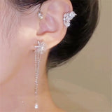 Zircon Flower Shape Ear Clips Non-Perforated