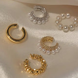 Leaf Zirconia Ear Cuff No Piercing Clip Earrings for Women Girls