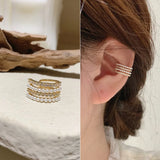Leaf Zirconia Ear Cuff No Piercing Clip Earrings for Women Girls
