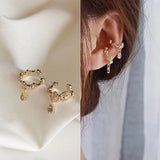 Leaf Zirconia Ear Cuff No Piercing Clip Earrings for Women Girls