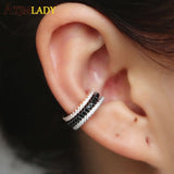 Micro Pave CZ Circle Silver Rainbow CZ Earrings