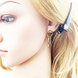 925 Silver Golden Drop Circles Earrings Europe Styling Gift