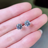 S925 Silver Ear Nail Mosan Drill Four Claw Ear Bone Nail