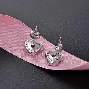 Sweet Peach Heart Ear Nail Lady Jewelry Student Earrings
