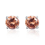 925 Sterling Silver Earrings Stud with Morganite Stone