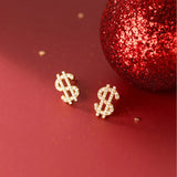 Dollar Sign Earrings Money Stud Cartilage Nose Ring Jewelry Women