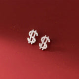 Dollar Sign Earrings Money Stud Cartilage Nose Ring Jewelry Women