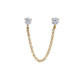 Double Stud Crystal Earrings Long Chain for Women Female