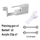 Stainless Steel Ear Piercing Gun Set with Disposable Eyebrow Nail Lip Piercing