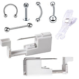 Stainless Steel Ear Piercing Gun Set with Disposable Eyebrow Nail Lip Piercing
