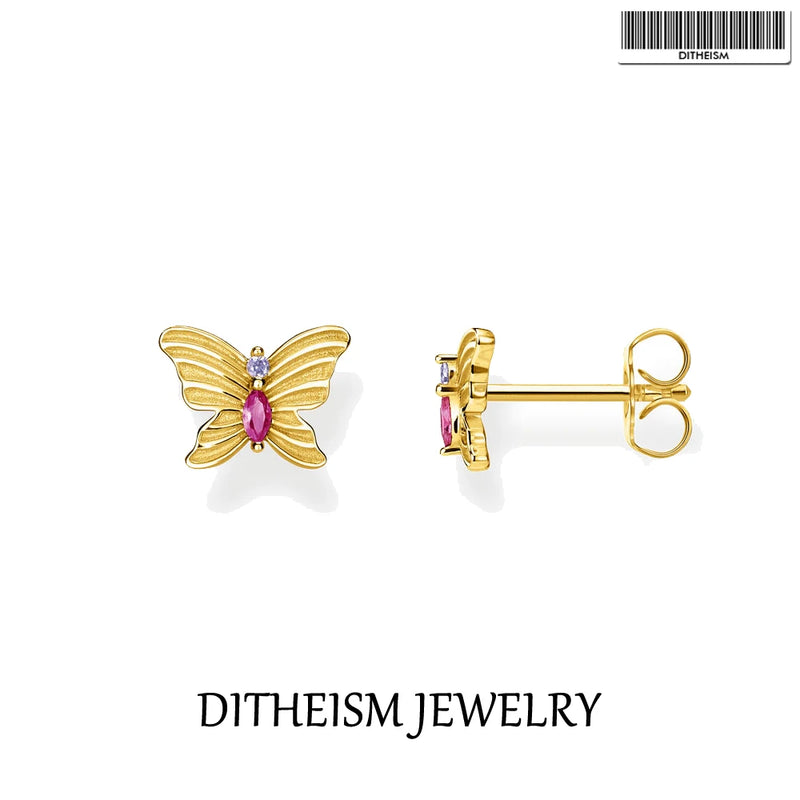 Butterfly Ear Stud in 925 Silver - Romantic Gift for Her