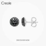 Ball CZ Pave Stud Earrings, 925 Sterling Silver Princess Gift